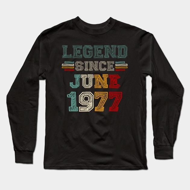 46 Years Old Legend Since June 1977 46th Birthday Long Sleeve T-Shirt by Vintage White Rose Bouquets